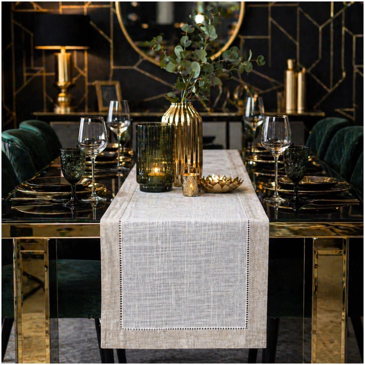 Beautiful Linen-Look Table Runner – 40 x 180 cm – Elegant Dining Runner