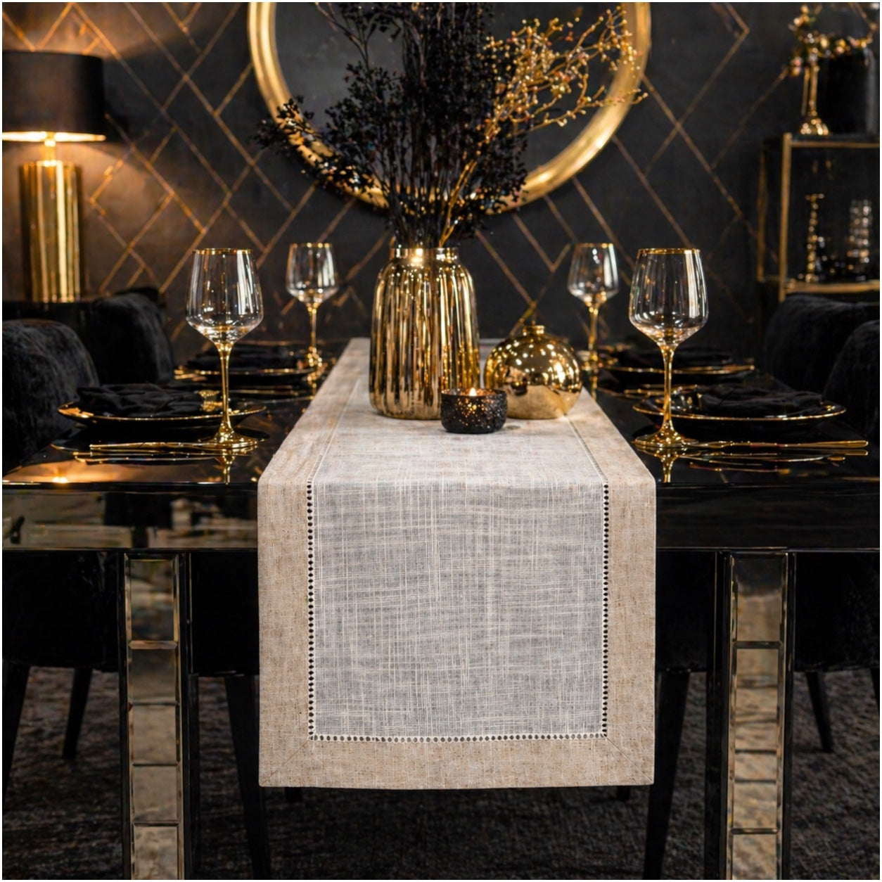 Beautiful Linen-Look Table Runner – 40 x 180 cm – Elegant Dining Runner