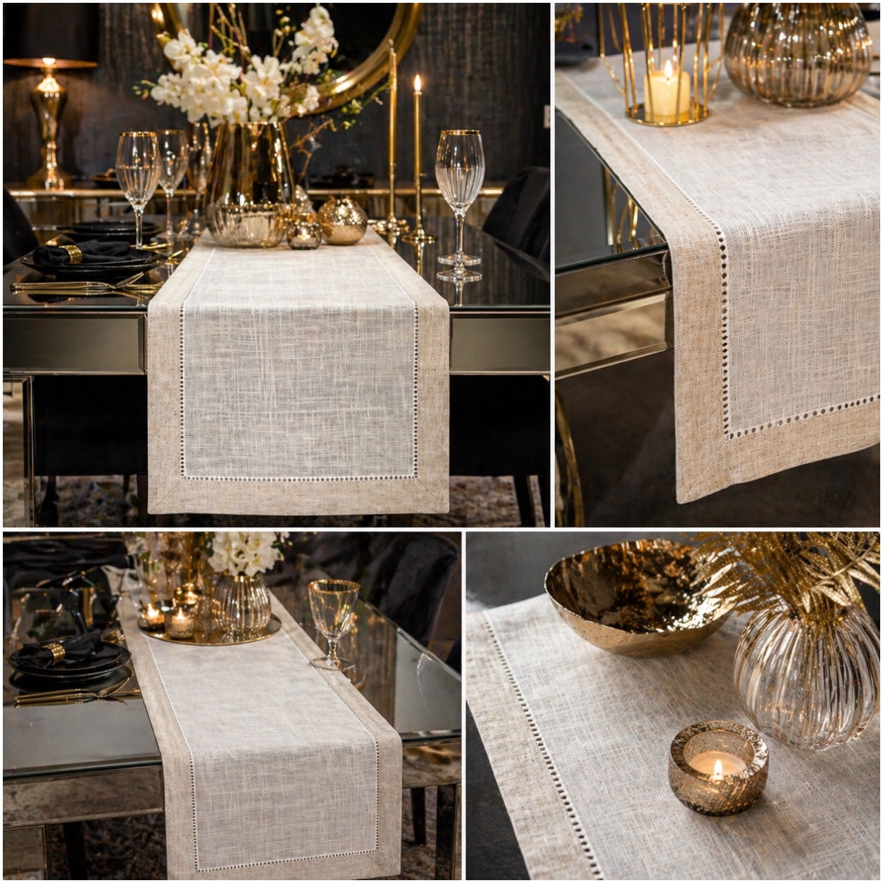 Beautiful Linen-Look Table Runner – 40 x 180 cm – Elegant Dining Runner
