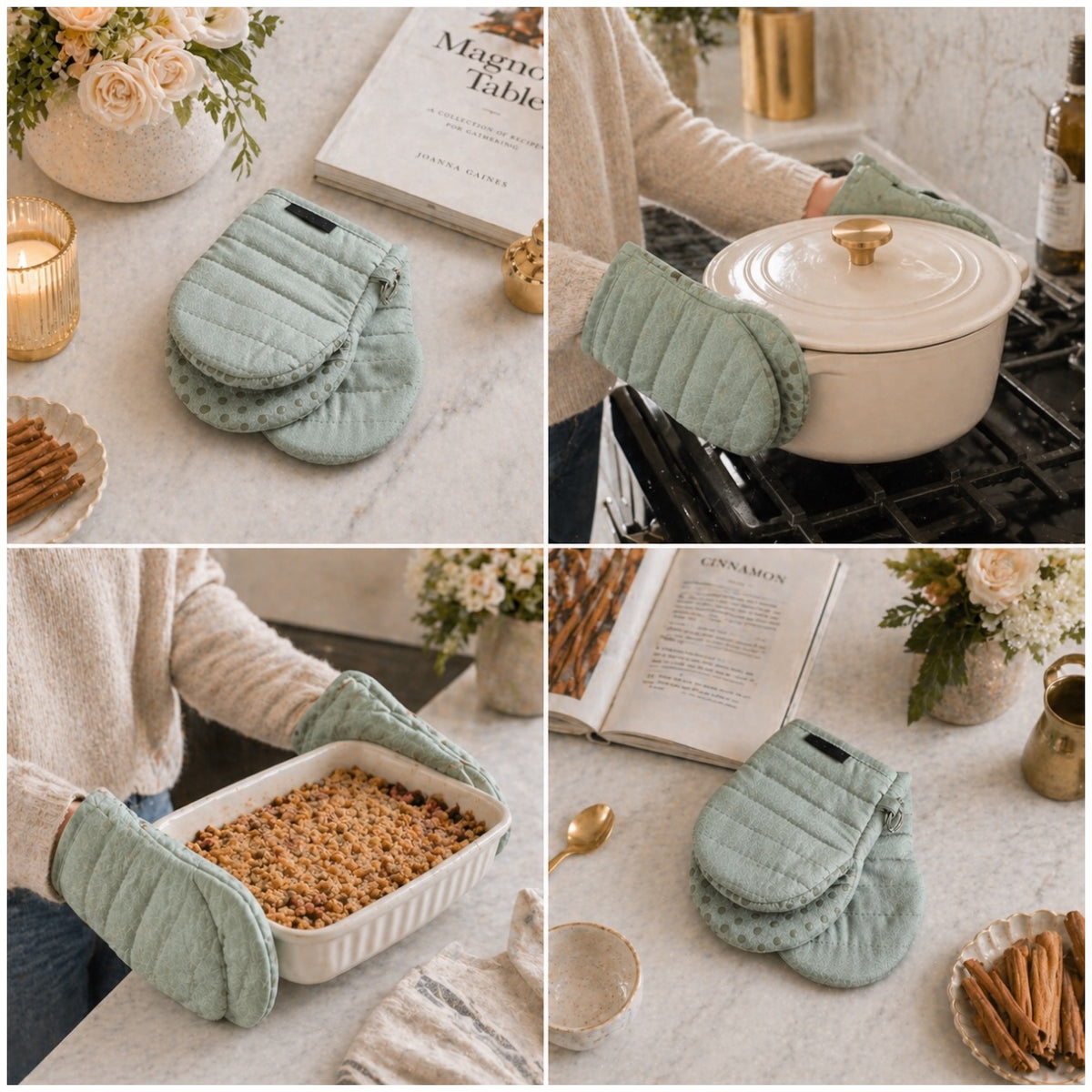 Essential Mini Oven Mitts-Set of 2 – Cotton - Heat Resistant Kitchen Mitts