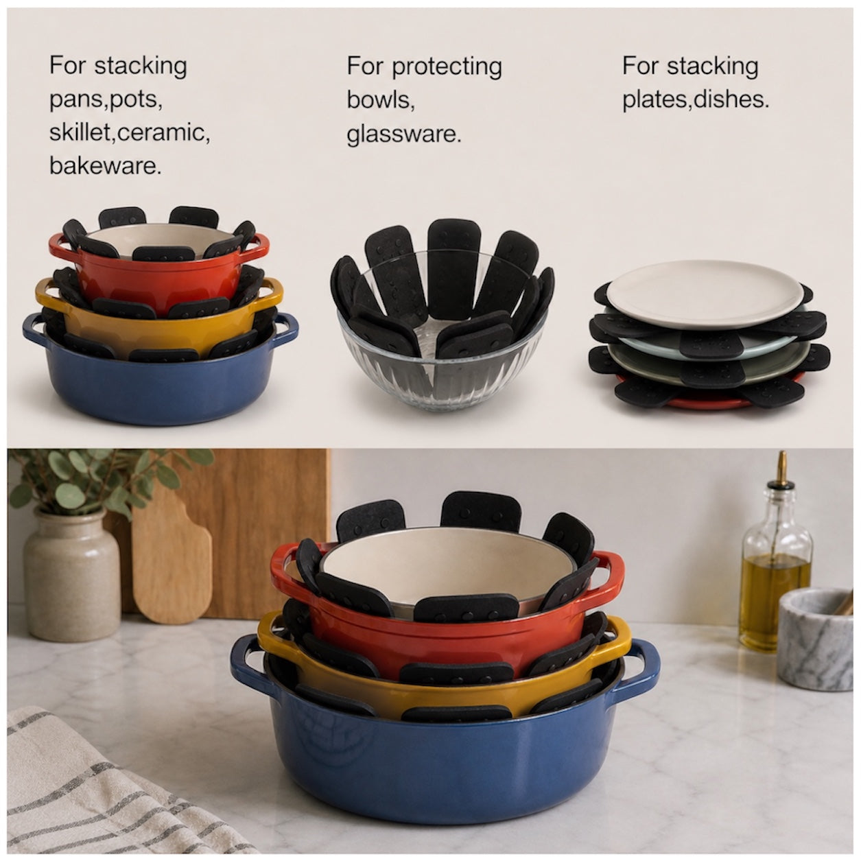 Essential Silicone Pot Pan Protector - 40cm - Pot, Plate or Bowl Stack Pad