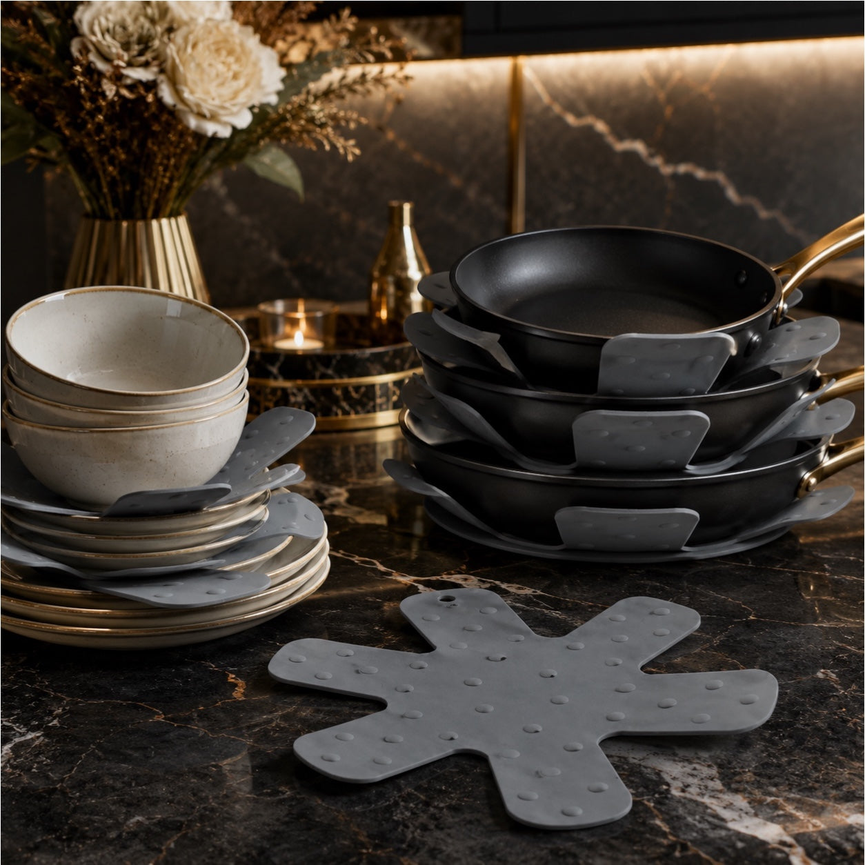 Essential Silicone Pan and Pot Protectors for Cookware and Countertops-35cm