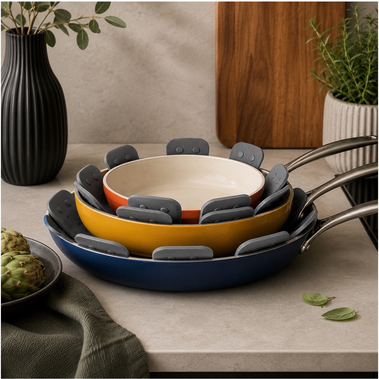 Essential Silicone Pan and Pot Protectors for Cookware and Countertops-35cm