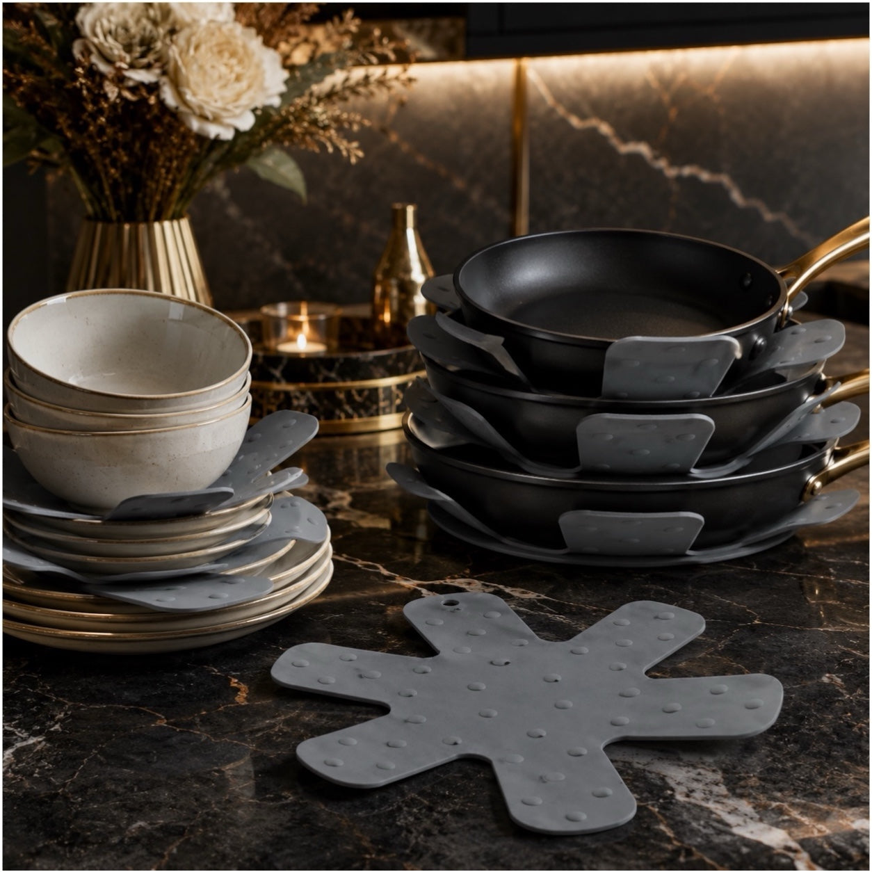 Essential Silicone Pan and Pot Protectors for Cookware and Countertops-35cm