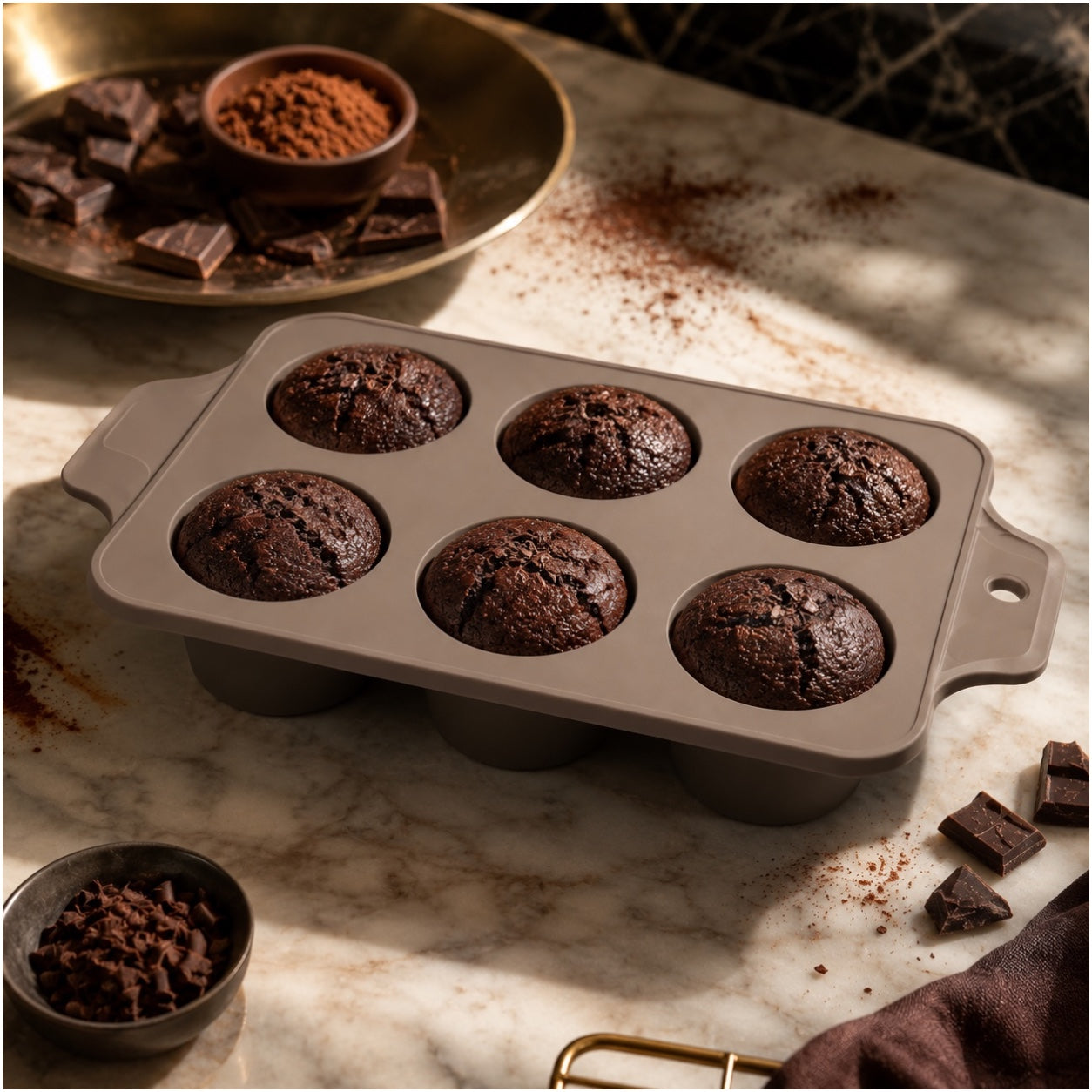Essential 6-Cup Silicone Cupcake Mold – Non-Stick Baking Mold - 33 x 18.5cm