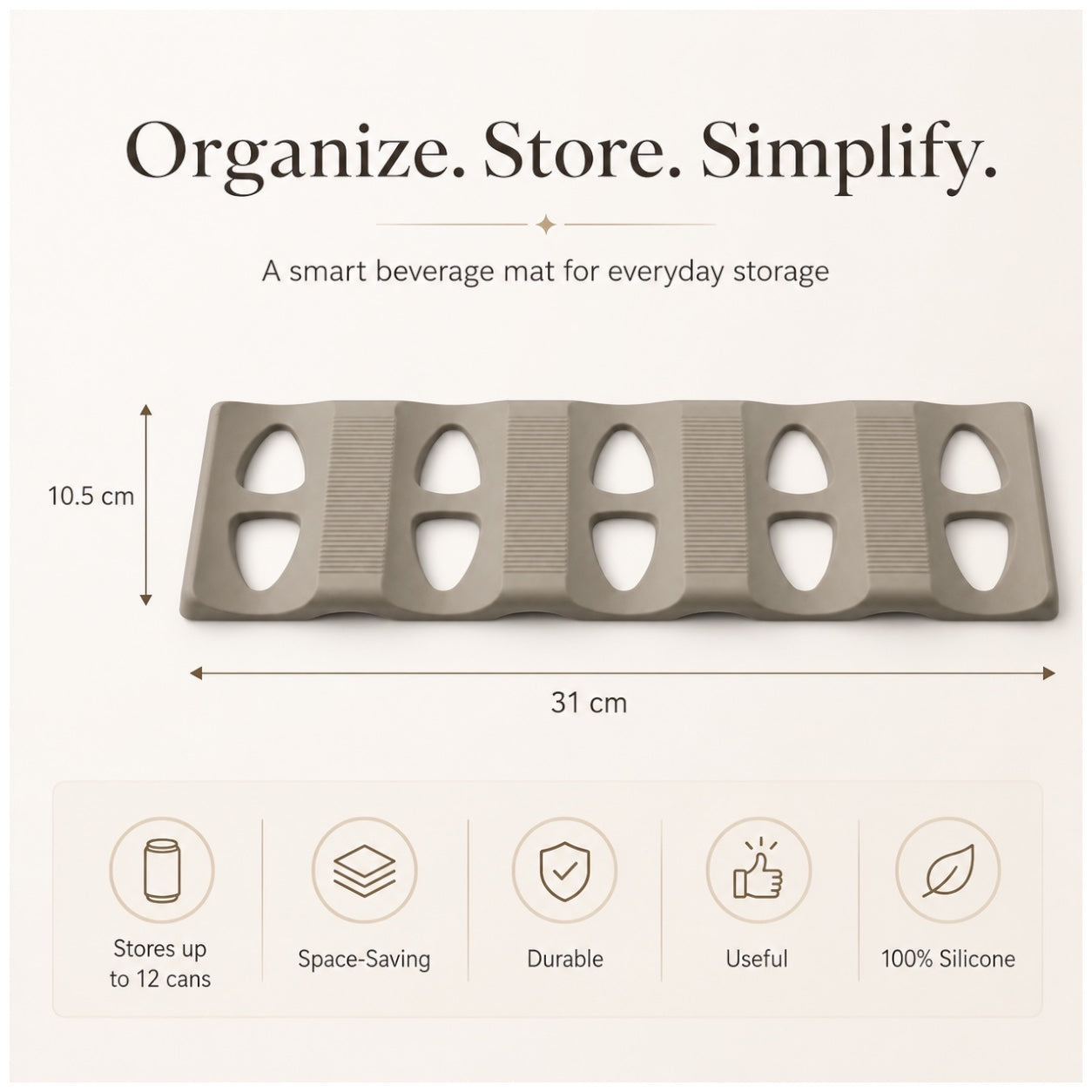 Set of 2 Silicone Beverage Mats – Space-Saving Bottle, Can-Fridge Organiser