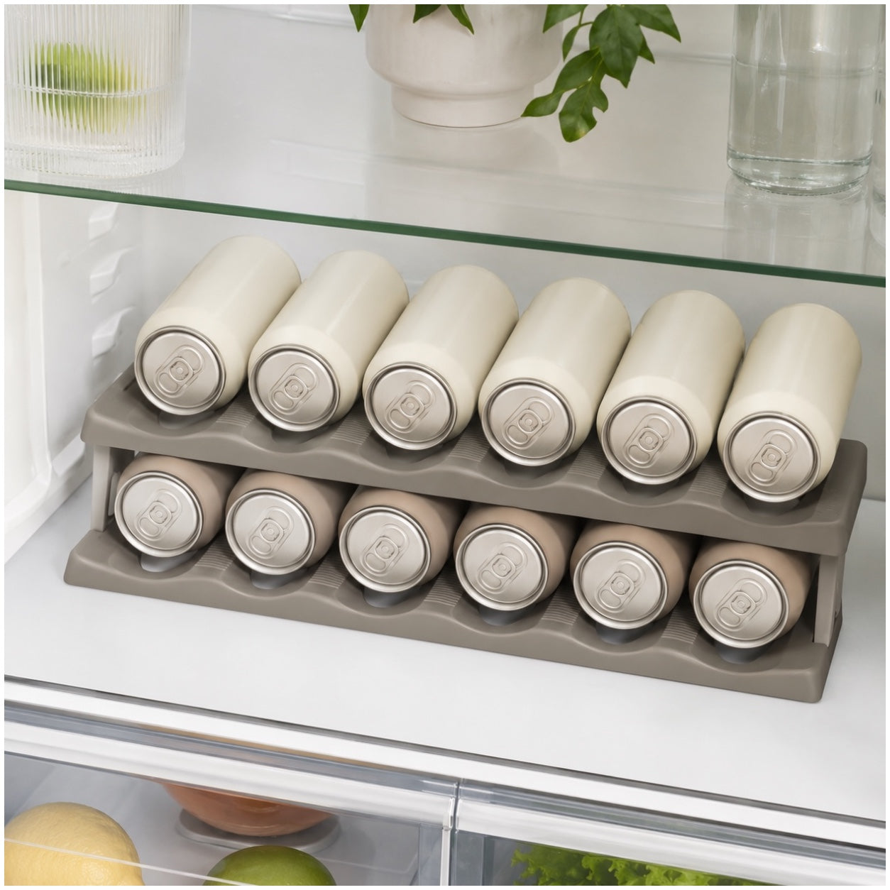 Set of 2 Silicone Beverage Mats – Space-Saving Bottle, Can-Fridge Organiser