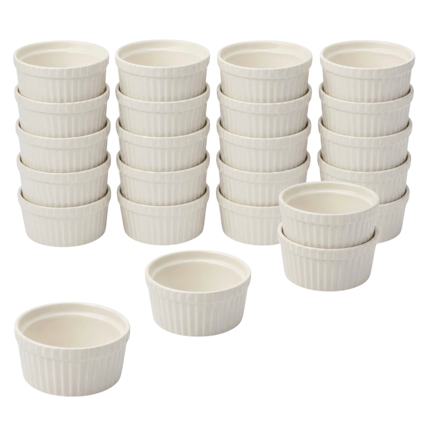 24-Piece White Porcelain Dessert Bowl Set – 9cm x 5cm - Perfect for baking