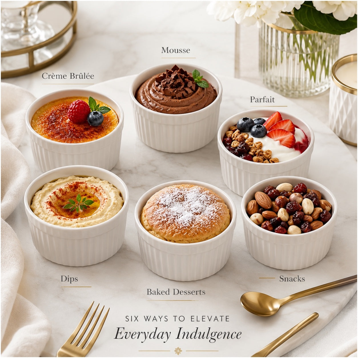 24-Piece White Porcelain Dessert Bowl Set – 9cm x 5cm - Perfect for baking