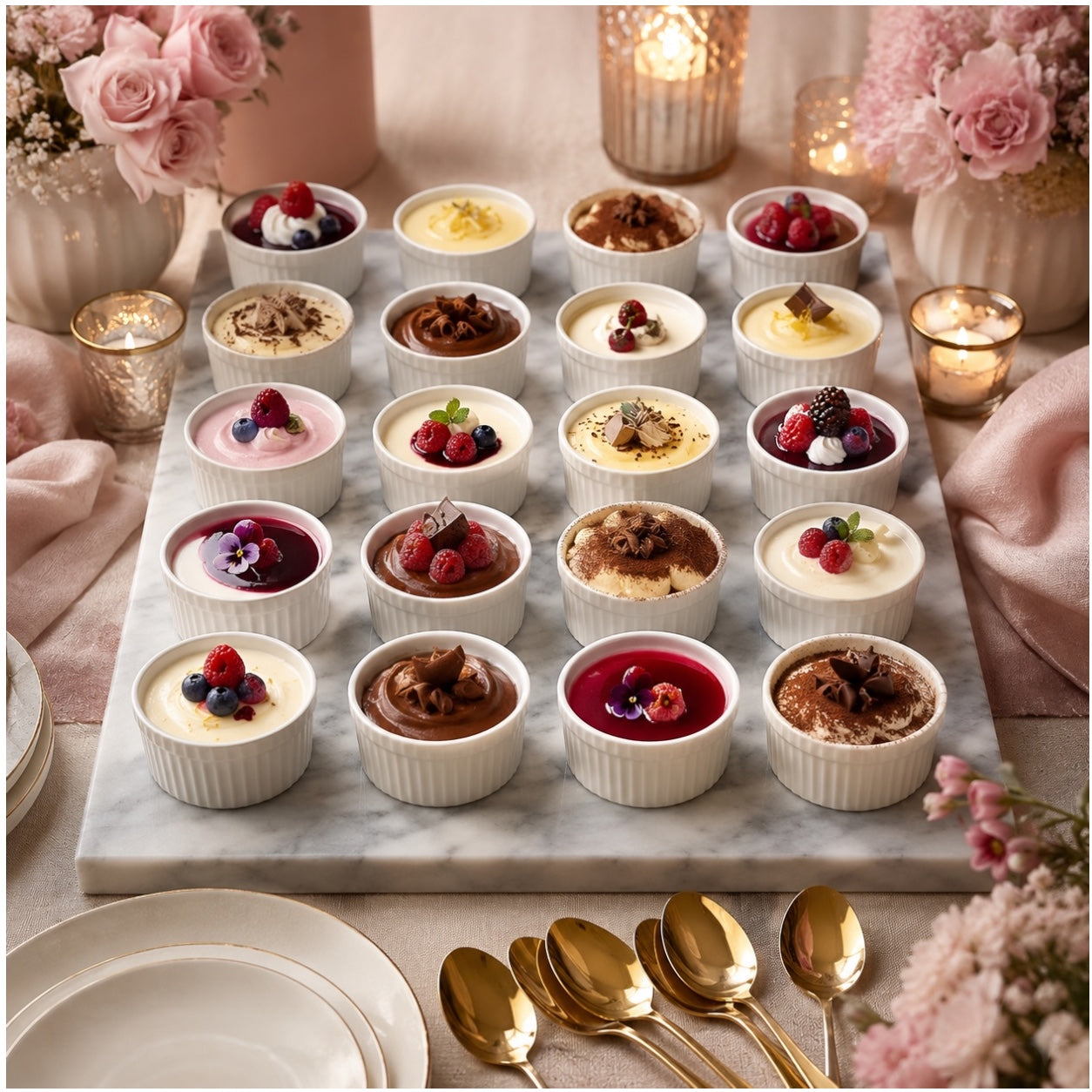24-Piece White Porcelain Dessert Bowl Set – 9cm x 5cm - Perfect for baking