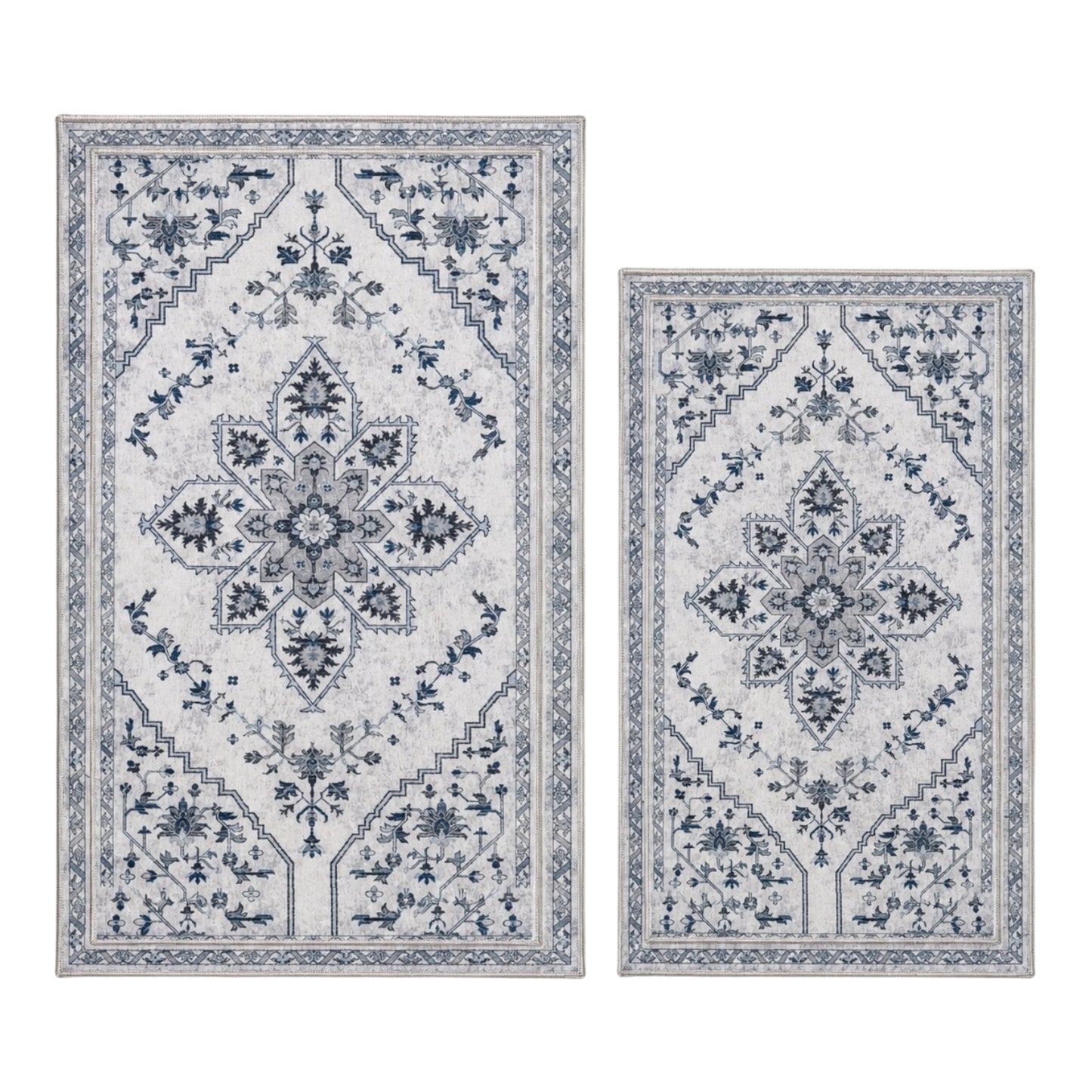 Elegant 2 Piece Modern Accent Rug Set–,Anti Slip-Stain/Fade Resistant Mats
