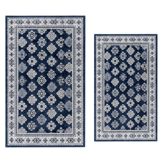Elegant 2 Piece Modern Accent Rug Set–,Anti Slip-Stain/Fade Resistant Mats