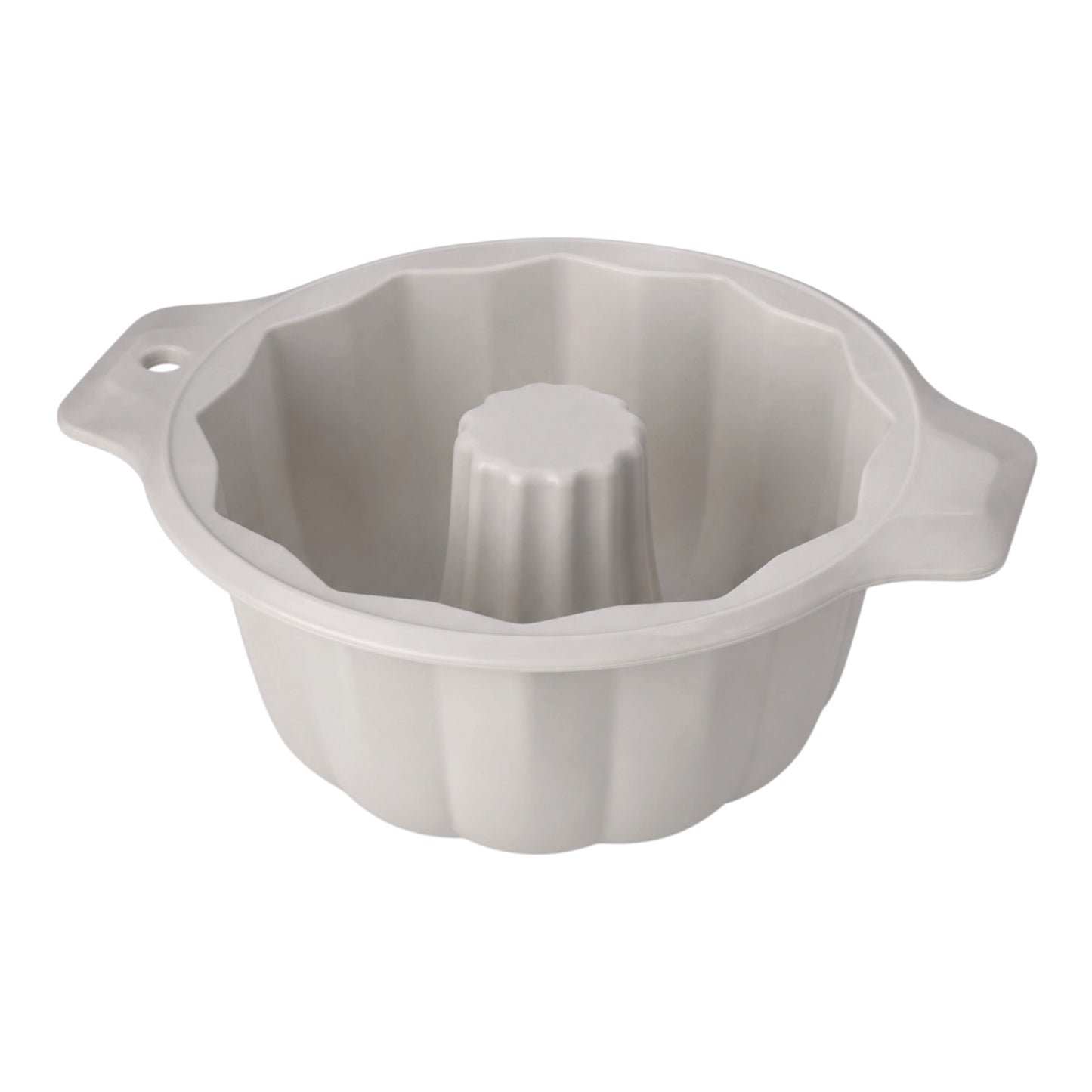 BPA Free Professional Silicone Cake Mould – Stone White Round Bundt Mould