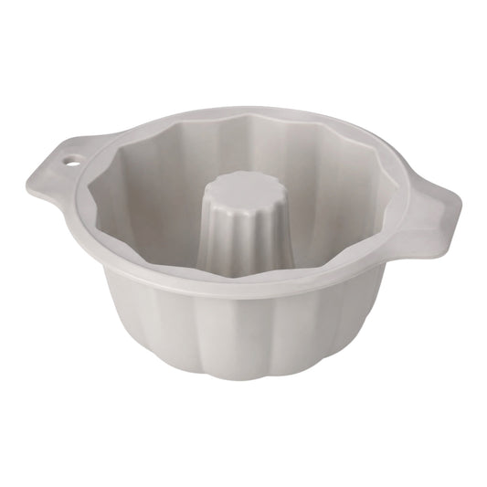 BPA Free Professional Silicone Cake Mould – Stone White Round Bundt Mould