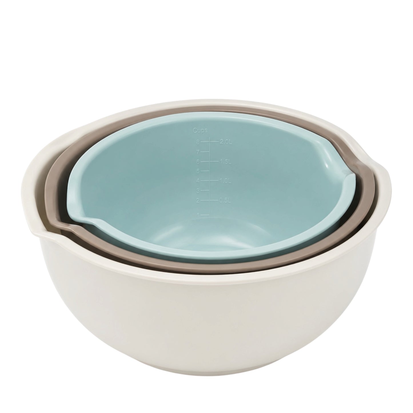 Essential 3-Piece Mixing Bowl Set - Built-In Measurements- 2.5L -2.0L -1.5L