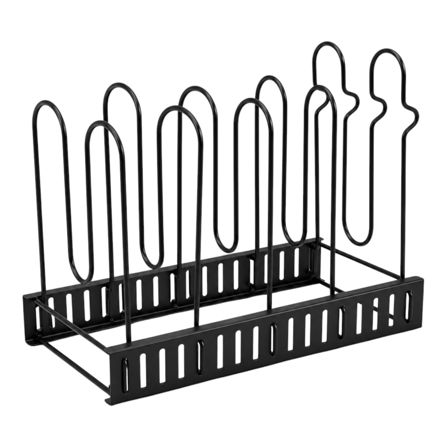 Essential Black Metal Adjustable Cookware Storage Rack-Cookware Organizer