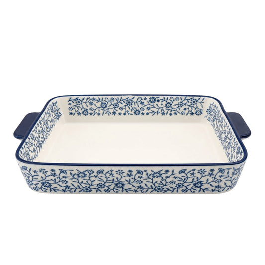 Premium White-Blue Porcelain Rectangular Casserole Dish -Serving Dish -31cm