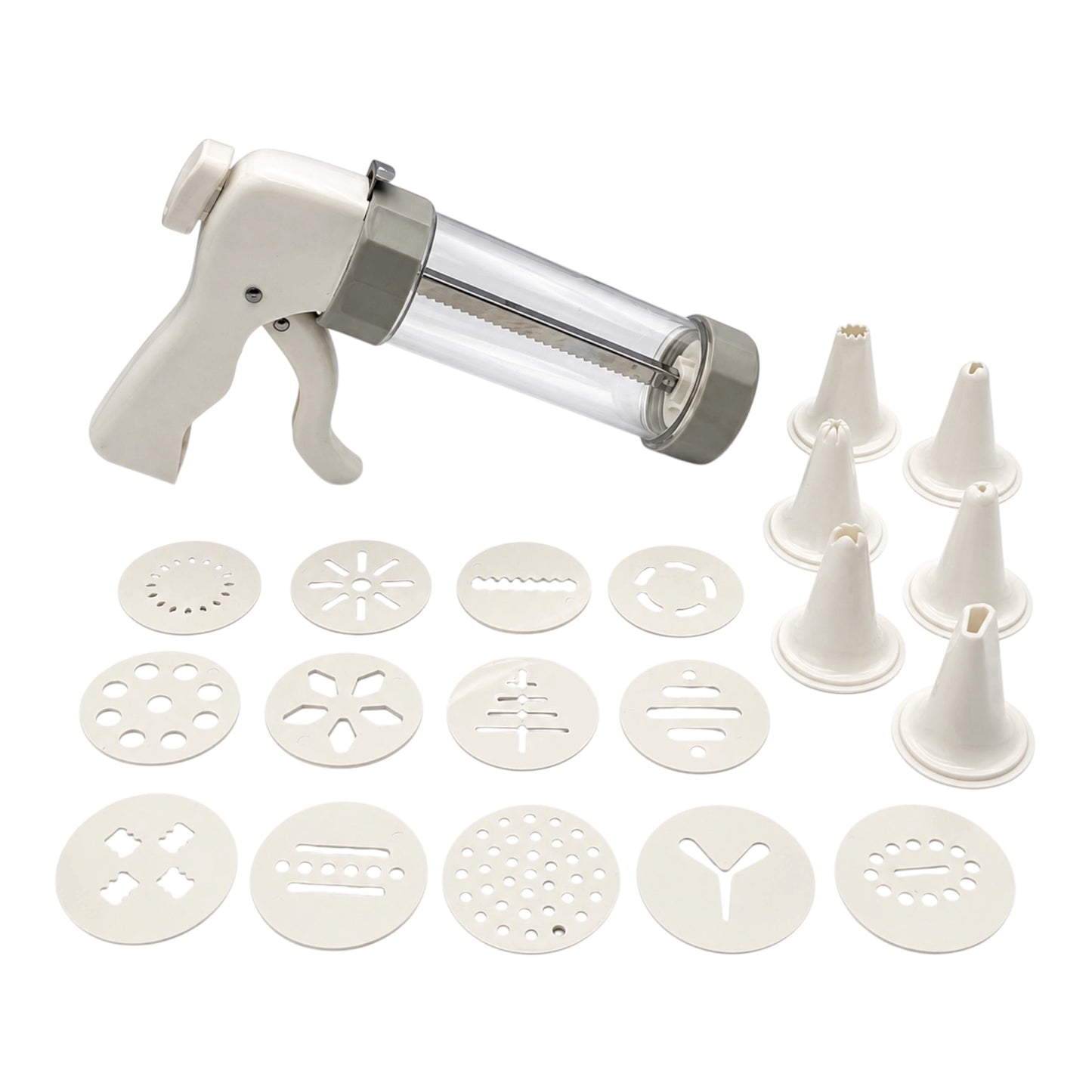 20-Piece - Cookie Gun Set 13 Discs and 6 Piping Tips