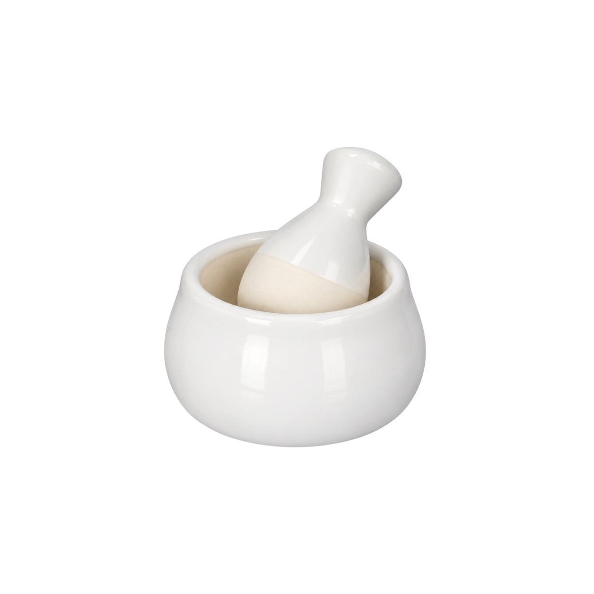 Mini Ceramic Mortar and Pestle Set - White Cream - Herb and Spice Grinder