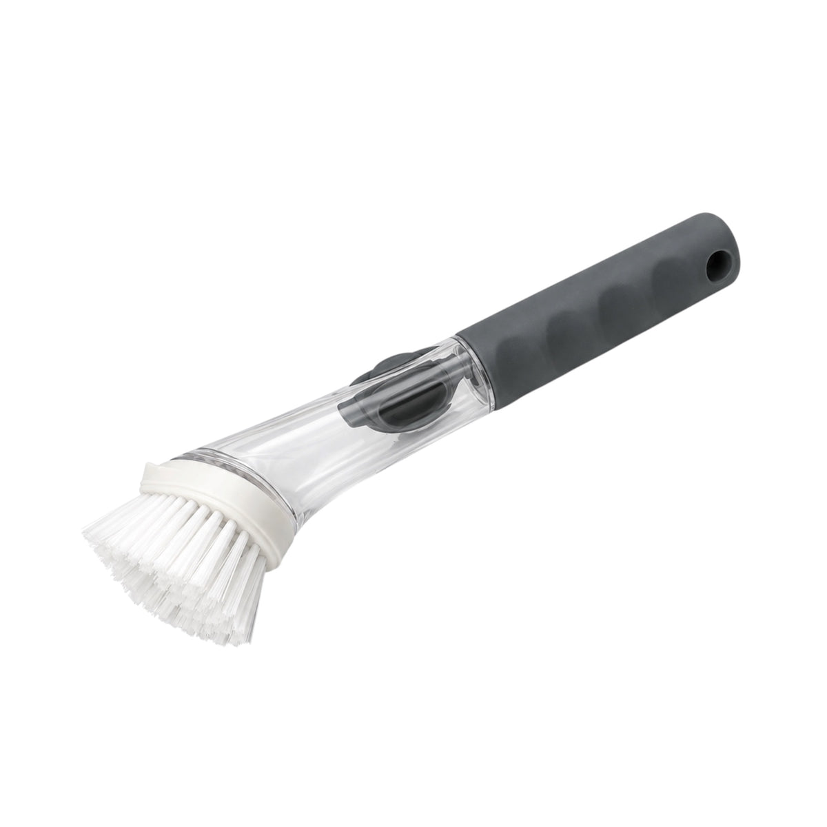 Essential Soap-Dispensing Dish Brush with Soft-Grip Handle – Grey