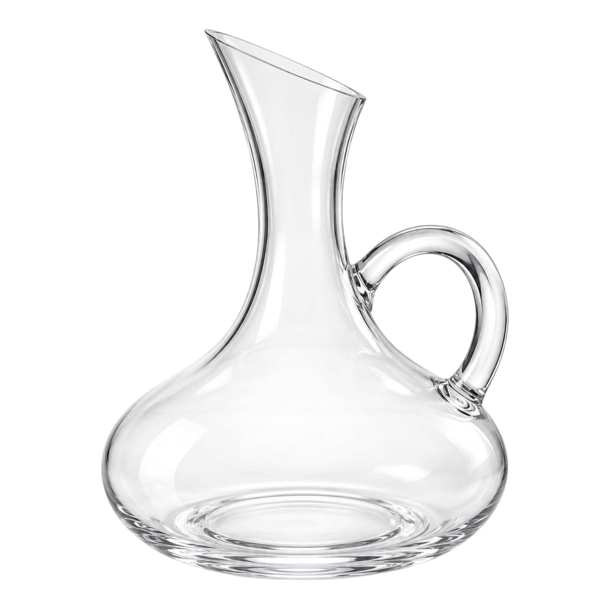 Clear Glass Decanter with Handle - 1900ml Elegant Table Serving Carafe