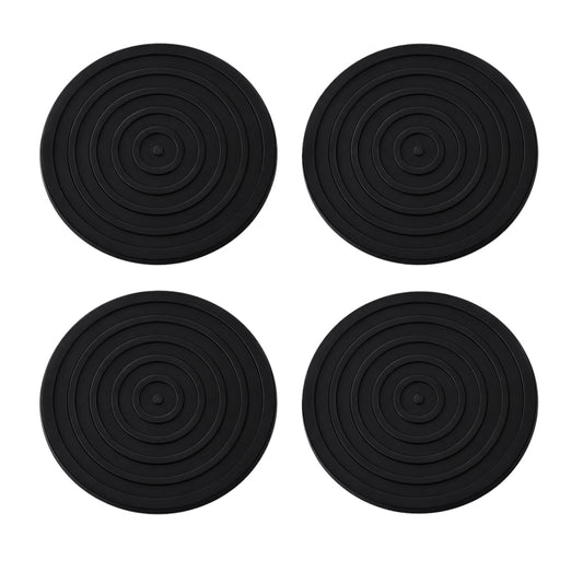 Essential Modern 4 Piece Black Silicone Coaster Set for Cups and Glasses