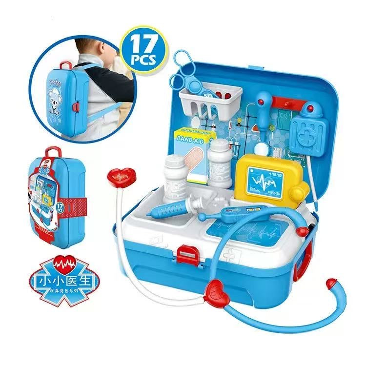 Kids Roleplay Doctor Playset – 17-Piece Medical Backpack Kit