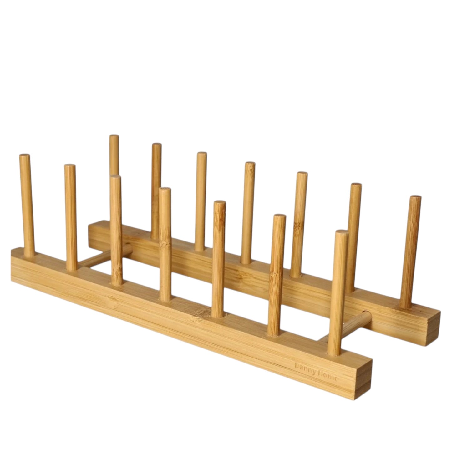 6 Compartment Bamboo Dish Rack – Plate Bowl Drying Stand -Display Organizer